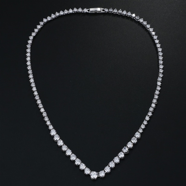 Stunning Round CZ Crystal Necklaces