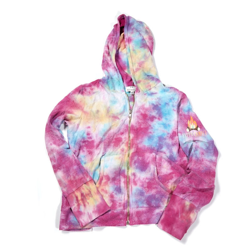 Happy Camper Tie-Dye Cozy Zip