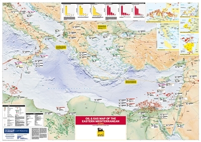 Oil and Gas Map of the Eastern Mediterranean, 1st edition