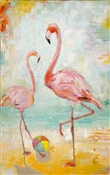 Beachball flamingos