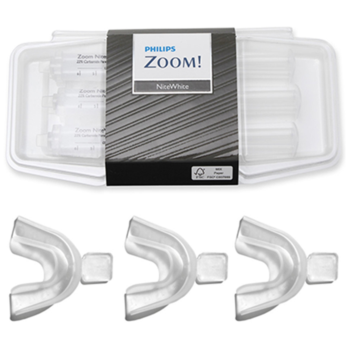 Philips Zoom Nitewhite 16% Teeth Whitening Gel 3 Pack Combo With Trays