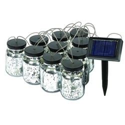 8517-5503-10 | Malibu Black Solar Mason Jar String Lights | USALight.com