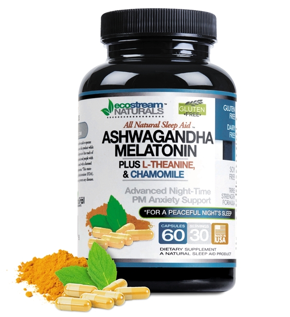 Advanced Night-Time PM - Anxiety and Stress Support with Ashwaganda, L-Theanine and Chamomile