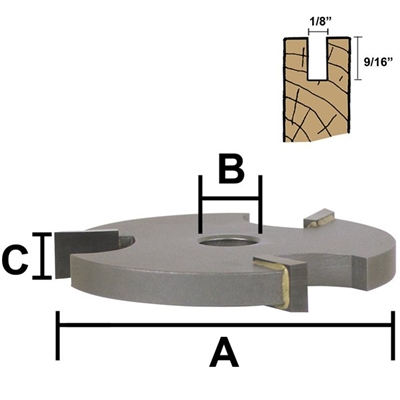 1/8" 3-Wing Slotted Cutter