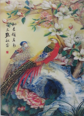 165 3D Lenticular Picture Bird Chinese Writing