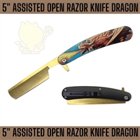 AO351 7369DG Dragon 5" Assisted Open Razor Knife