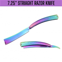 FK135 7370RB Rainbow Folding 7.25" Straight Razor Knife
