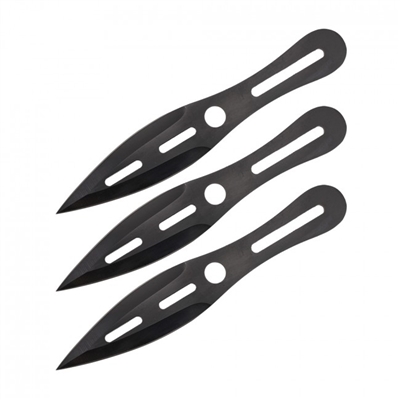 TKS507 8.25" Set of 3 Black Throwing Knives