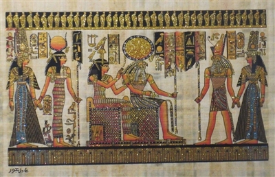 #21 Nefertari brought by Hathor and Horus to Ra and Imentet (glitter) Papyrus