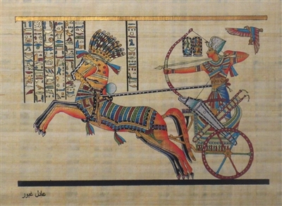 #34 Ramses II on Chariot at Battle of Kadesh Papyrus