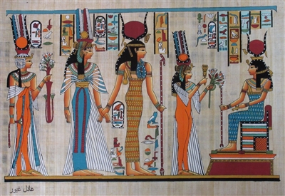 #46 Nefertari presented by Isis to Hathor Papyrus