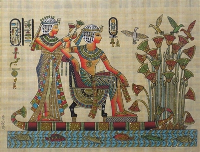#58 Tutankhamun and Ankhesenamun on papyrus raft (glitter) Papyrus