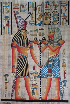 #68 Tutankhamun offering to Horus Papyrus