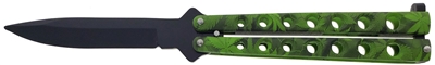 1025MA Marijuana Camo 7 Hole Butterfly knife