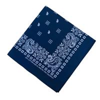 BN502  BANDANA-NAVY BLUE PAISLEY