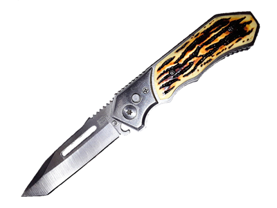 CA101 Automatic Knife With Stag Color Handle