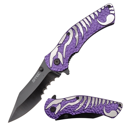 COK274364PP Purple Handle & Scorpion Spring Assisted Knife