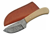 FB169 1080BO 6" DAMASCUS SKINNER WITH BONE HANDLE DM-1080BO