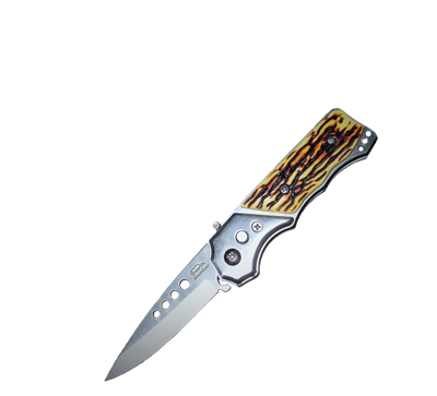 Mini Automatic Faux Stag Handle Flip Blade