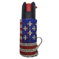 CH-31USA CHEETAH PEPPER SPRAY USA Flag Rhinestones