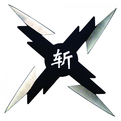 st72-BK Chrome On Black Throwing Star