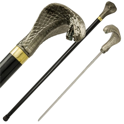 " Cobra" Walking cane with Hidden Sword 36" Overall