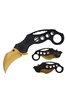 AO273 2734GD 7.5" Karambit Folding Knife w/ Gold Titanium Nitrade Coating