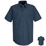 Navy Blue Short Sleeve Work Shirt, regular body