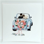 Quilling Card "Just Married Car"