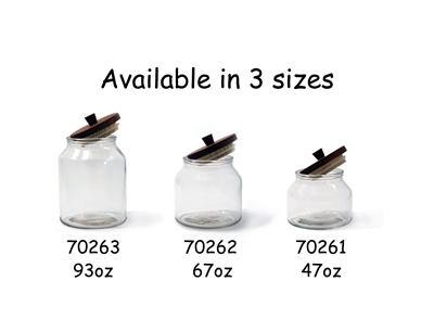 High-quality Wood Lid Retro Glass Clear Airtight Canister Small (47oz) / Medium (67oz) / Large (93oz) Size