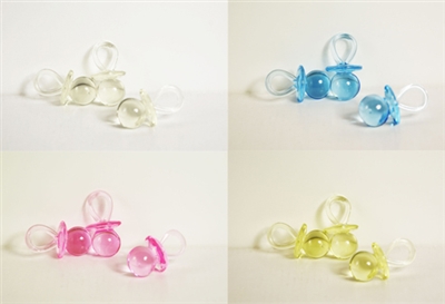 1-3/4" 1.75" Medium Clear Pacifiers Baby Shower Game Party Decoration Favors