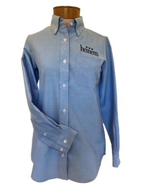 Ladies Blue Long Sleeve Button Down Shirt