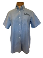 Ladies Blue Short Sleeve Button Down Shirt