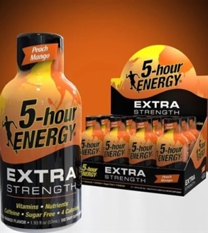5 Hour Energy Extra Strength Peach Mango Shot 12/59ml Sugg Ret $5.59