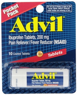 Advil Ibuprofen Tablets 10 Pack Tube 12/200mg Display Box Sugg Ret $5.99