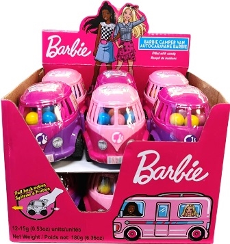 Barbie Camper Van Toy Filled with Candy 12/23g Sugg Ret $3.19