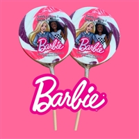 Barbie Swirly Pop Display 24/100g Sugg Ret $2.39