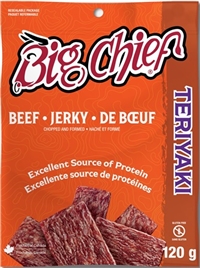 Big Chief 120g Teriyaki Beef Jerky Zip Lock Bag 12/120g Sugg Ret $9.29