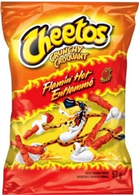 Cheetos 57g Flamin Hot Crunchy Cheddar Snack 40's Sugg Ret $1.89***PRICE INCREASE***