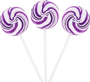Curly Swirly Purple Lollipop 24/Sugg Ret $1.39