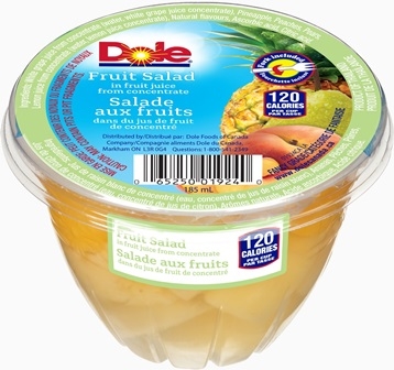 Dole Mixed Fruit Salad Cups with Fork 12/185ml Sugg Ret $3.49