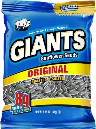 Giants. Original Salted Sunflower Seeds  12/163g Sugg Ret $4.99