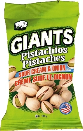 Giants Pistachios Sour Cream & Onion 8/128g Sugg Ret $7.99