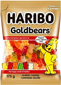 Haribo 175g Goldbears Gummy Candy 12/175g Sugg Ret $4.29
