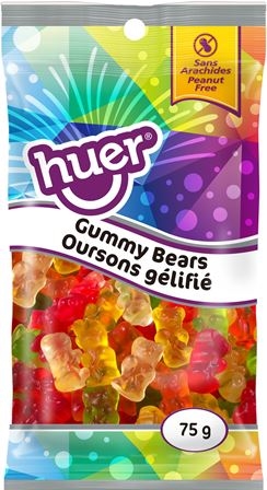 Huer 75g Gummy Bears 12/75g Sugg Ret $1.89