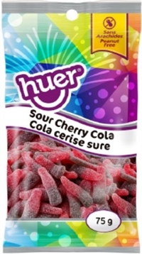 Huer 75g Sour Cherry Cola Bottles 12/75g Sugg Ret $1.89