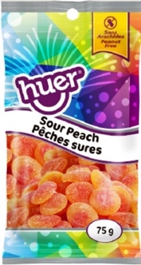 Huer 75g Sour Peach 12/75g Sugg Ret $1.89