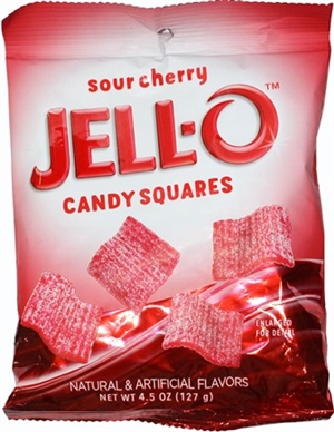 Jell-O Sour Cherry  Candy Squares 12/127g Sugg Ret $2.89