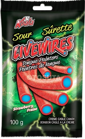 Livewires Sour Strawberry Tongue Painters Cream Cables 18/100g Sugg Ret $2.19