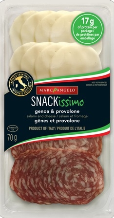 Marc Angelo Snackissimo Genoa & Provolone Cheese 5/70g Sugg Ret $7.49